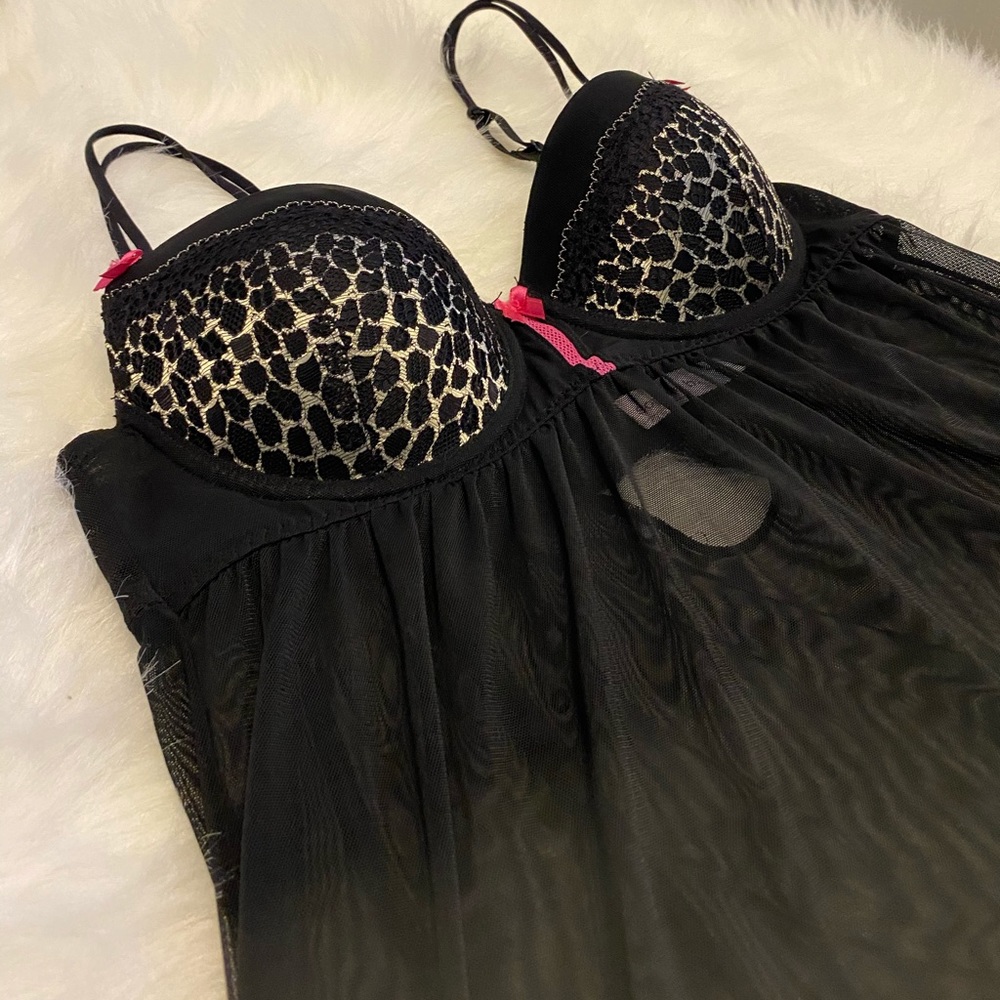 Leopard babydoll set cheetah lingerie